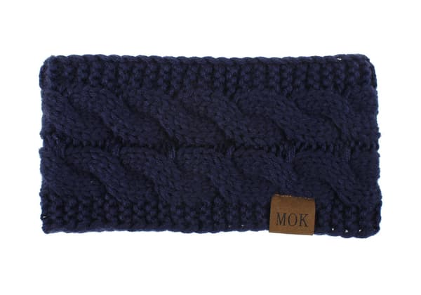 Stickad plysch hårband