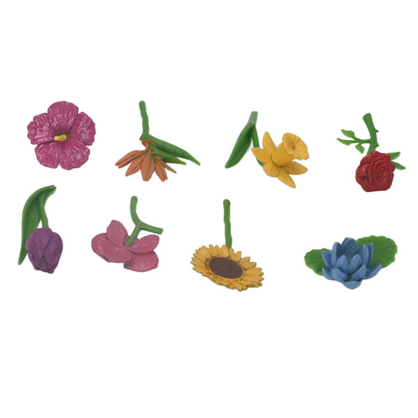 8 st Simuleringsväxter Leksak Färgglada PVC Simuleringsblommor Modell Växt Sandlåda Dekoration Tidig Utbildningsmodell Leksaker