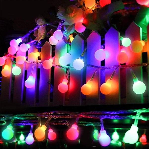 12m Färgglada Fairy String Lights Solcellslampa Utomhus 100LED