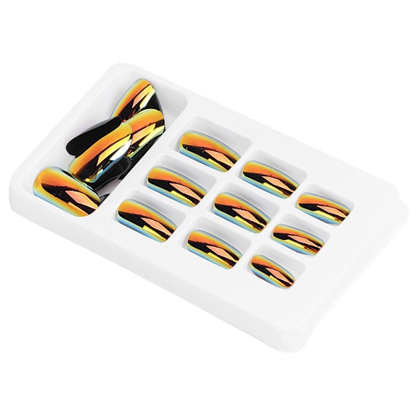 24 st Fashionabla Falska Naglar Avtagbara Ljusa Färger Falska Naglar Patch Full Cover Nagelkonst Tips01