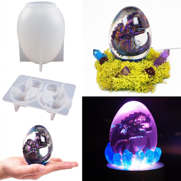 Silikonform för 3D-drak, hantverk, DIY-äggform