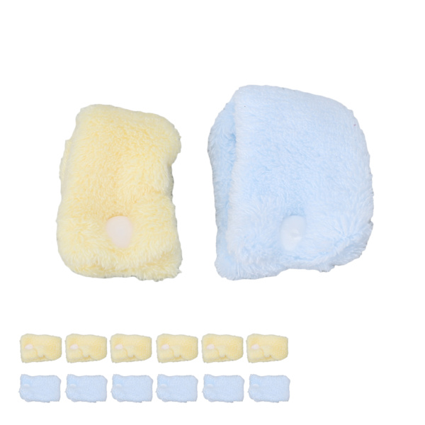12 st Heatless Hårcurlers Korallfleece Skadesfri DIY Verktyg Blå Gul för Sovtid Natten
