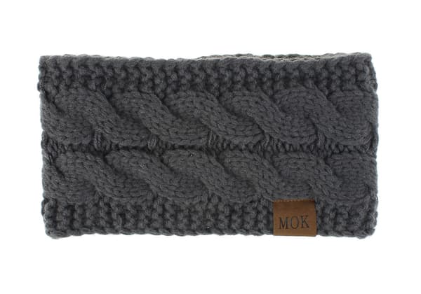 Stickad plysch hårband
