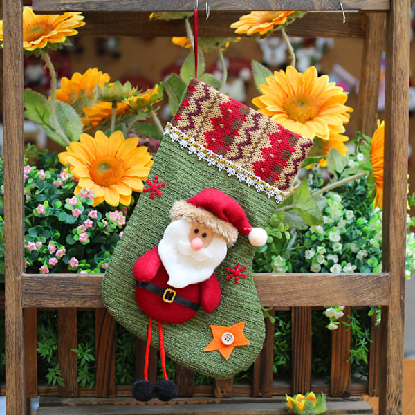 Julstrumpor Dekorativa Tomte Julstrumpor Julstövlar Julstrumpor Presentpåse Elderly 25 * 13cm