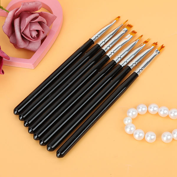 8-pack nagelkonstpenselset - Blommönster, målning, kronblad, gradientpenna, manikyrverktyg