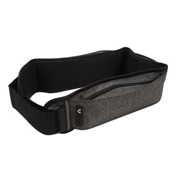 Löparbälte med Flera Fickor Jogging Midjeväska 60‑85cm Justerbar Bekväm för Utomhus Svart Melange