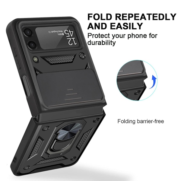 Telefonfodral Kompatibelt för Samsung Galaxy Z Flip 3 TPU Magnetisk Metallringfäste Stötskyddande Fodral