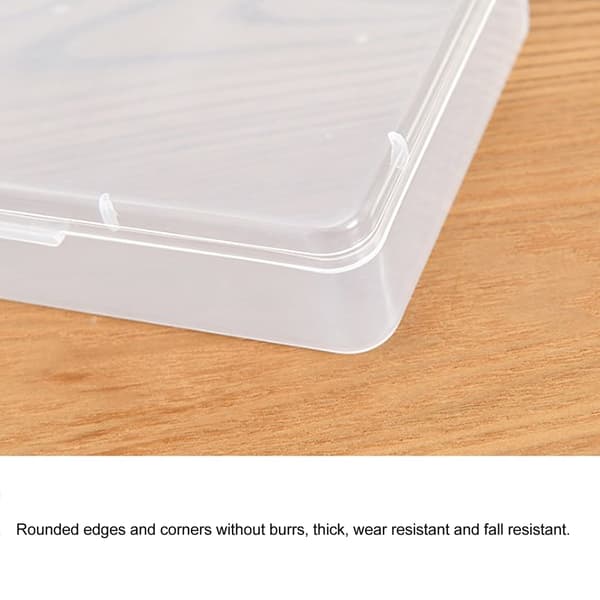 5 st Klar Små Plastbehållare Rektangulär Dammsäker Transparent Mini Förvaringslåda med gångjärnslock