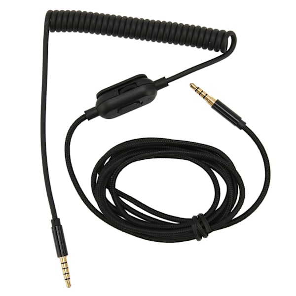 Hörlurslindad kabel 2 meter Justerbar volym Ersättningsljudfjäderkabel med tystnadsknapp för Astro A10 A30 A40