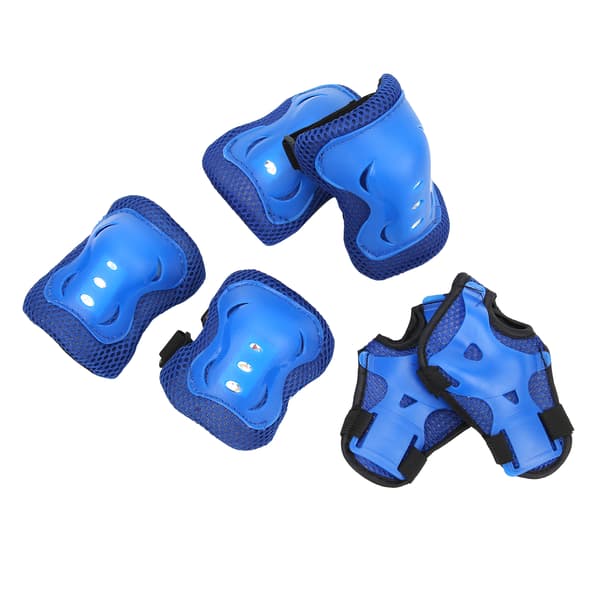 6 st Skyddsutrustning för barn Skateboard Knäskydd Armbågskydd Handledsskydd Cykling Blå