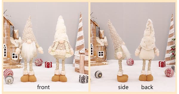 Juldekorationer Vit Skägg Ansiktslös Docka Infällbar Docka Ljusutsändande Rudolf Ornament 4