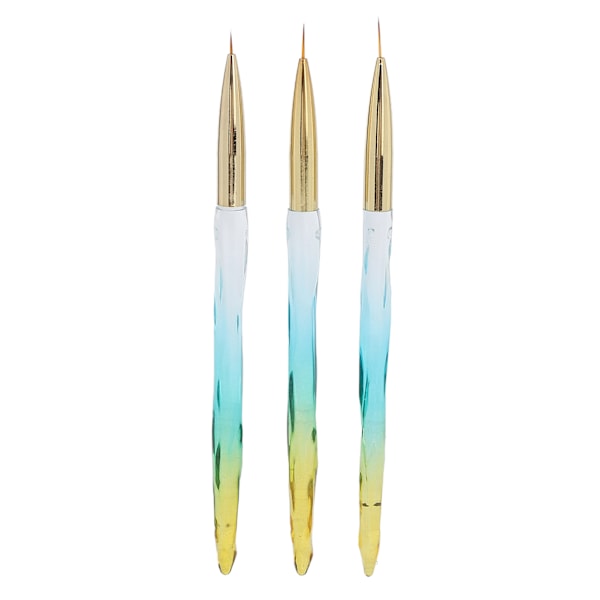 Nagelkonstborstar 3 Storlekar Professionella DIY UV Gel Nagel Liner Målnings Penna för Hemma Nagelstudio