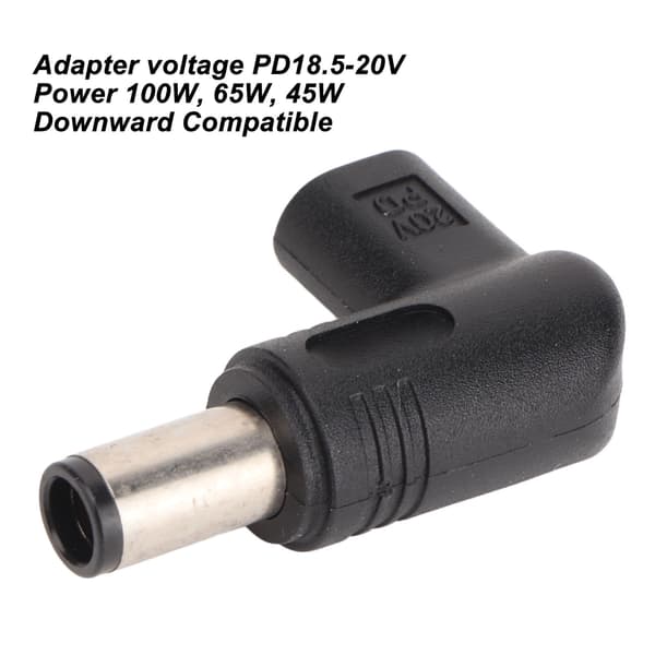 100W PD USB 3.1 Typ C Hon USB C till DC 18.5‑20V 7.4x5.0mm Hanadapter PD Emulator Trigger 90 Grader Vinklad för Dell Laptop