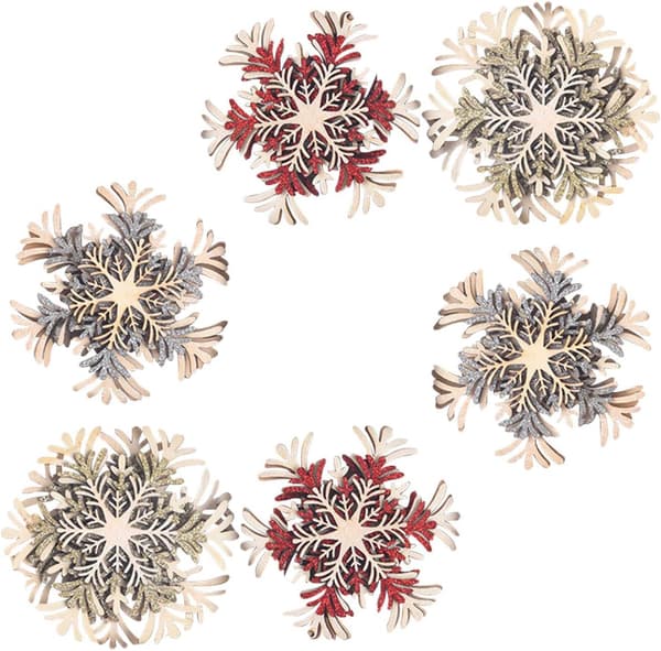 Snowflake Juldekorationer - 6 ST