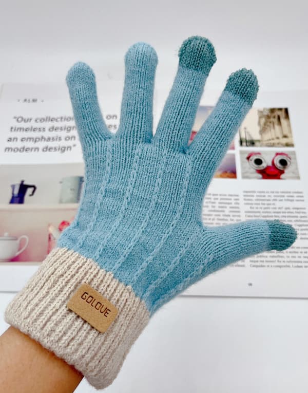 Vinter-touchskärm stickade handskar
