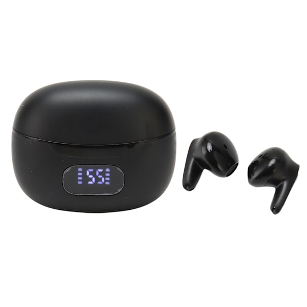 Bluetooth-hörlurar Multifunktion HiFi Stereo Ljud Brusreducering Trådlösa Sport Hörlurar med LED Digital Display Svart