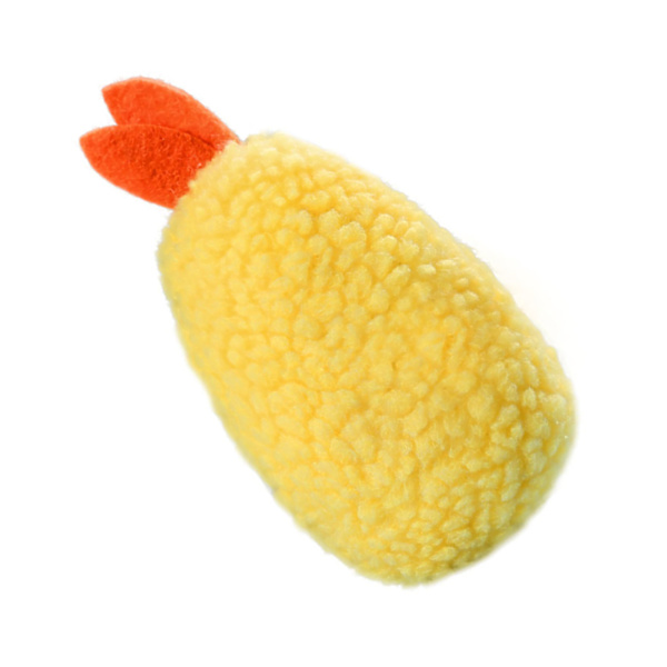 Plush Leksak för Hundar Söta Stekta Räkor Mjuk Bittålig Tandgnisslande Fylld Hundleksak för Husdjur Hundar Katter