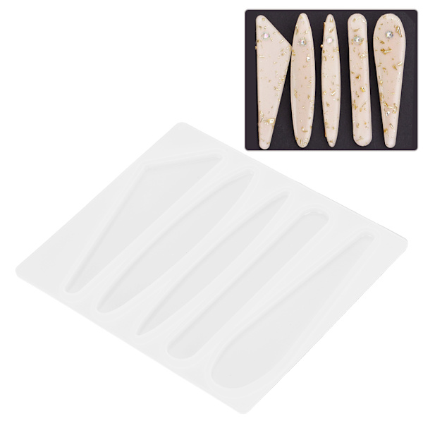 2 st Barretteformar i Silikon DIY Hårstickstillverkning Geometrisk Epoxi Bobby Pin Verktyg (Modell A)
