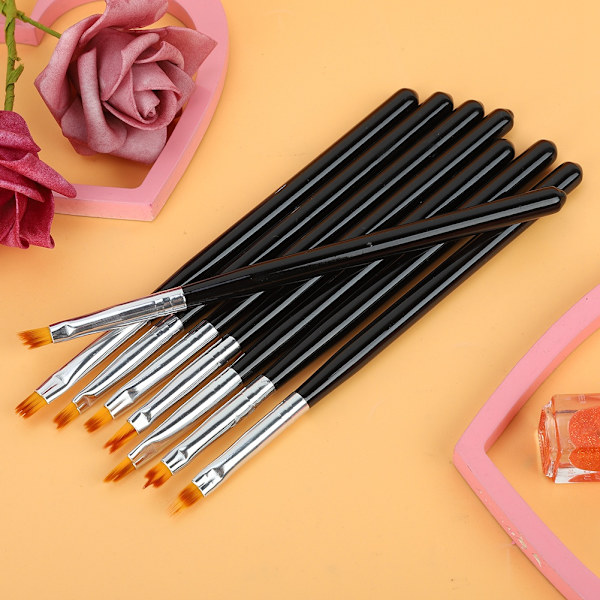 8-pack nagelkonstpenselset - Blommönster, målning, kronblad, gradientpenna, manikyrverktyg