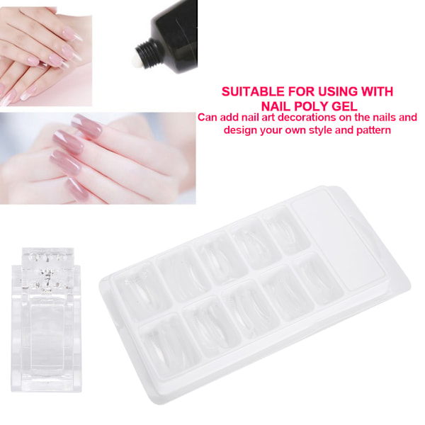 100 st olika storlekar Snabbbyggda Falska Nagelspetsar   Nagelfixering Klämma Nagelkonst Kit Set
