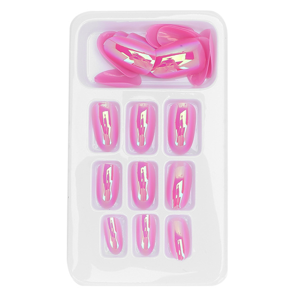 24 st falska naglar Kista Långa Falska Glitter Franska Ballerina Artificiella Spetsar för Kvinnor Nagelsalonger DIY Nagelkonst 12 Storlekar LG10