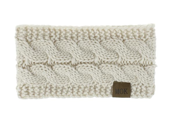Stickad plysch hårband