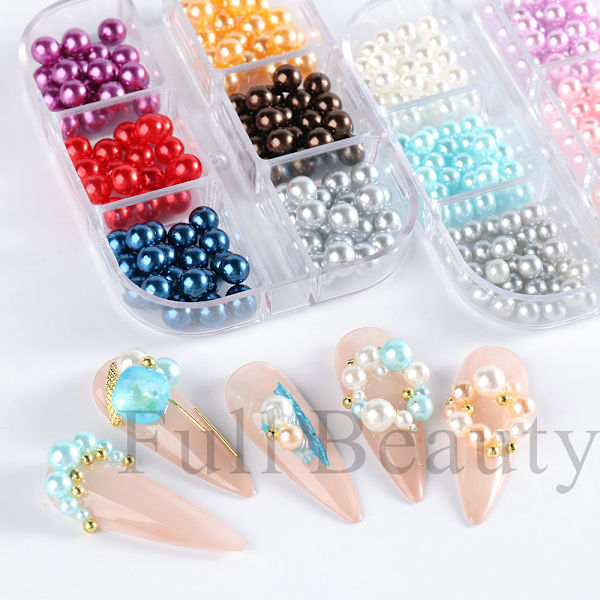 3 st Nail Pärlor DIY Nageltillbehör C
