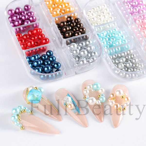 3 st Nail Pärlor DIY Nageltillbehör D