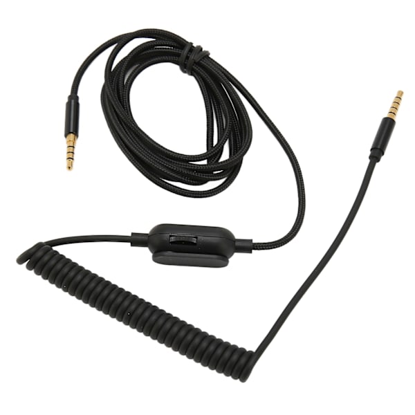 Hörlurslindad kabel 2 meter Justerbar volym Ersättningsljudfjäderkabel med tystnadsknapp för Astro A10 A30 A40