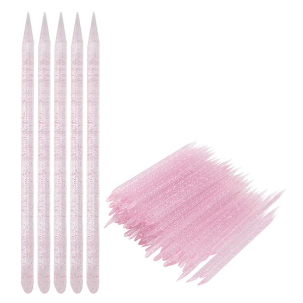 100 st Disposable Nagelbandstickor Dubbeländade Nagelbandstickor Manikyr Pedikyr Stickor Rosa