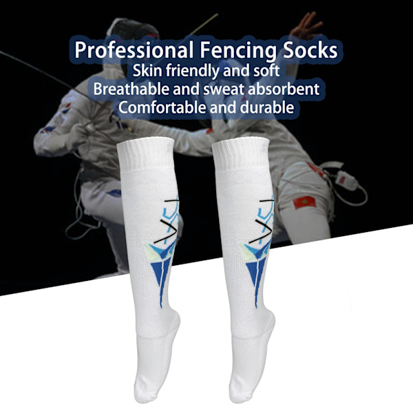 Fencingstrumpor Svett Absorberande Andningsbara Elastiska Bärbara Kamgarn Unisex Fencingstrumpor för Män Kvinnor L