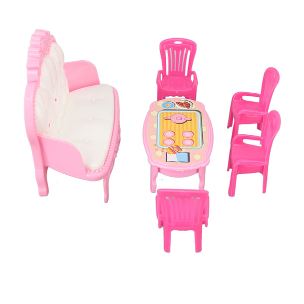 Miniatyr Vardagsrums Möbel Simulerings Soffa Kaffebord Stol Möbelmodell Set för 1/16 Dockhus Typ 1
