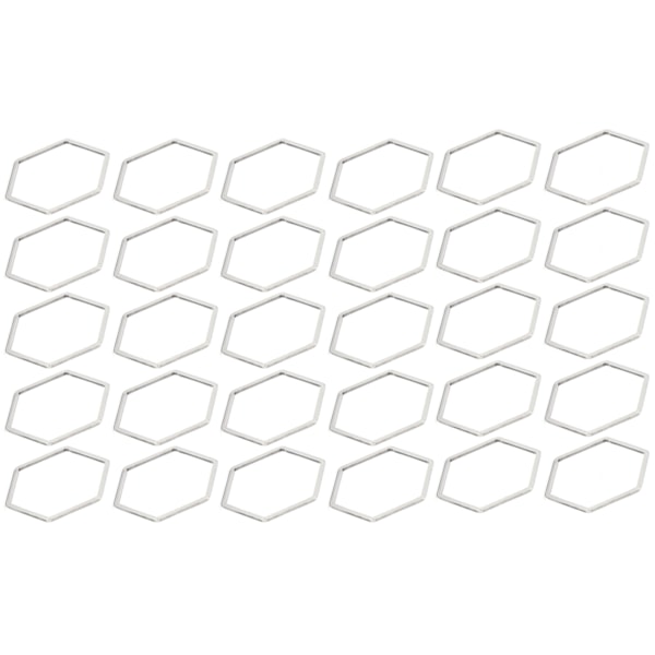 30 st Hexagonformade Ihåliga Resinramar i Rostfritt Stål Öppna Bågar Ihåliga Hängsmycken Formar för DIY Hexagon L