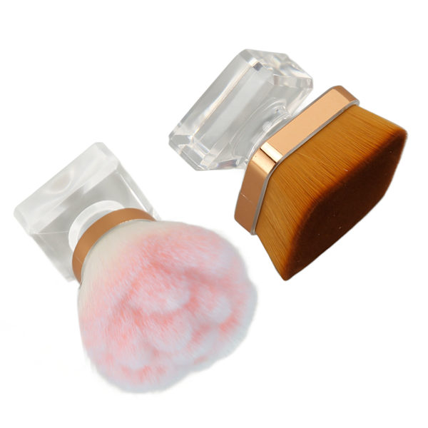 Sminkborste Set Flat Top Foundation Blomma Form Fluffig Puderborste Kosmetika Foundation Puder Verktyg med 2 st Förvaringsfodral