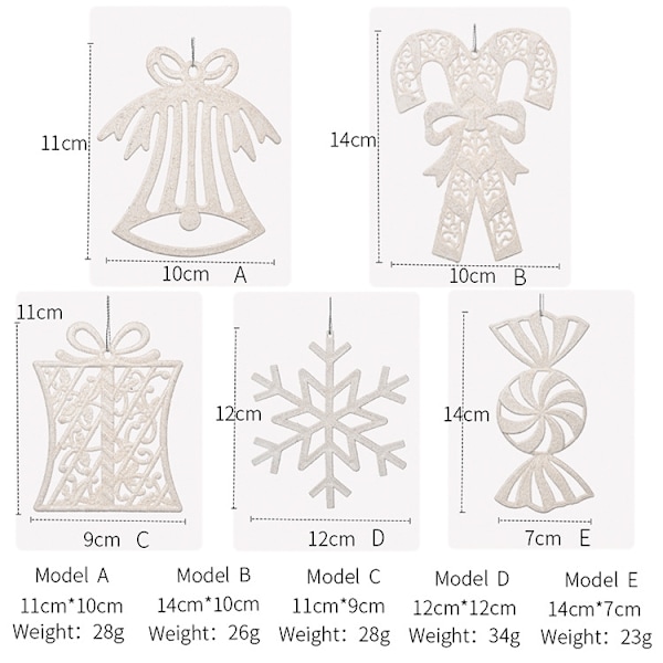 Juldekoration Julsnöflinga Julgranhänge Julgodis Krycka Klockhänge 2 (3 Pieces Per Pack)