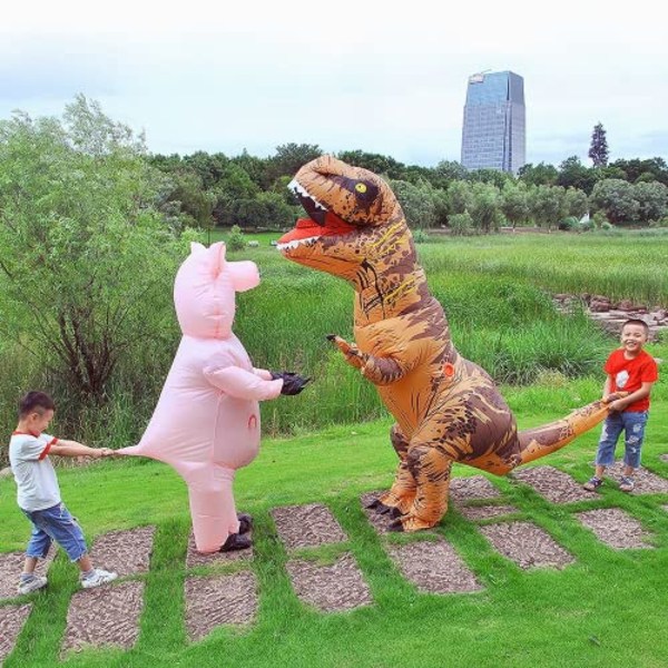 JASHKE Dinosaur Kostym Uppblåsbar Dräkt Trex Kostym Snygg Klänning Halloween Kostym Vuxen 1