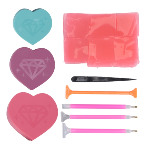 DIY Diamantmålning Verktygssats Rhinestone Point Drill Pen Pärlor Sorteringsbrickor Nagelkonst Verktygssats Ros Röd