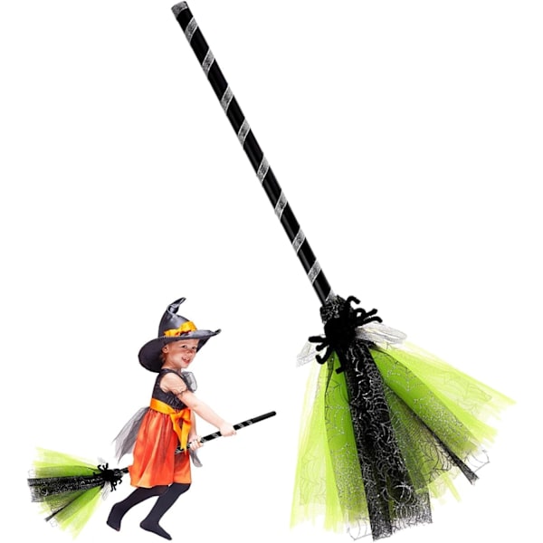 3 färgade kvast rekvisita Halloween kvast för häxa kostym barn
