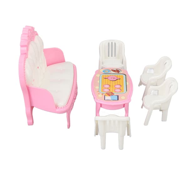 Miniatyr Vardagsrums Möbel Simulerings Soffa Kaffebord Stol Möbelmodell Set för 1/16 Dockhus Typ 2