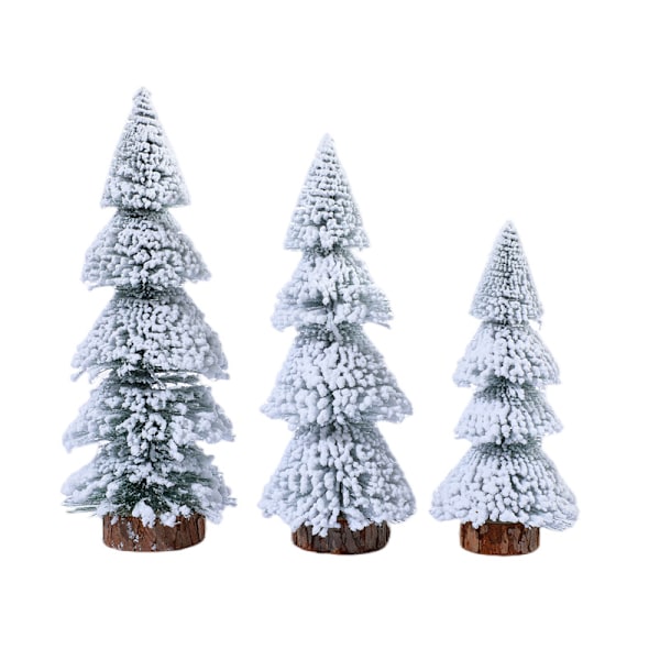 Julgranspynt med belysning, tornformad, flockad snö, tall, skrivbordsdekoration Tree-20cm [without Lights]]