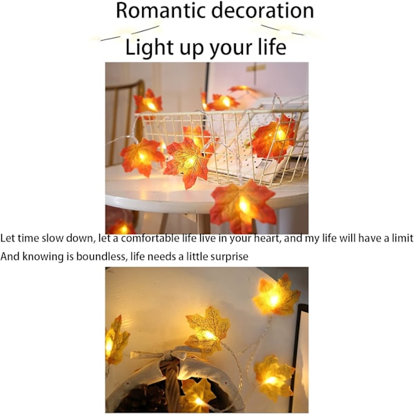 Halloween Lönnlöv Ljusslinga LED Trädgårdslampor