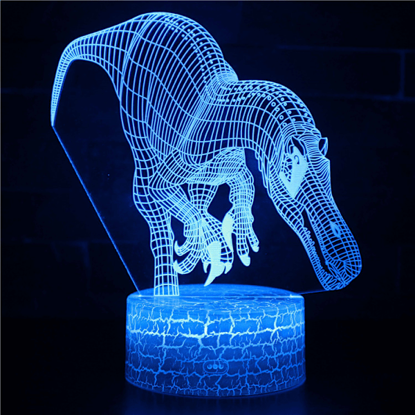 3D Nattljus Tecknad Dinosaur Sovrum Atmosfär Ljus Färgglad Touch Intelligent LED-bordsljus ZB-44