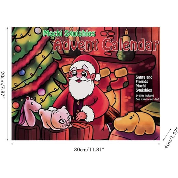 Adventskalender 2023, 24 Mochi Squishies Leksaker, Julkalender, 24 Dagars Överraskningskalender 1