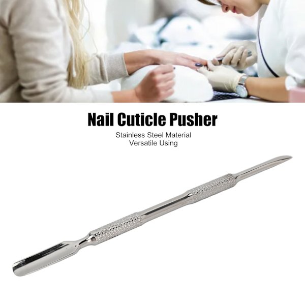 Dubbelsidig Nagelbands-Pusher i Rostfritt Stål - Nagel- och Pedikyrverktyg för Att Ta Bort Döda Hudceller och Förhårdnader