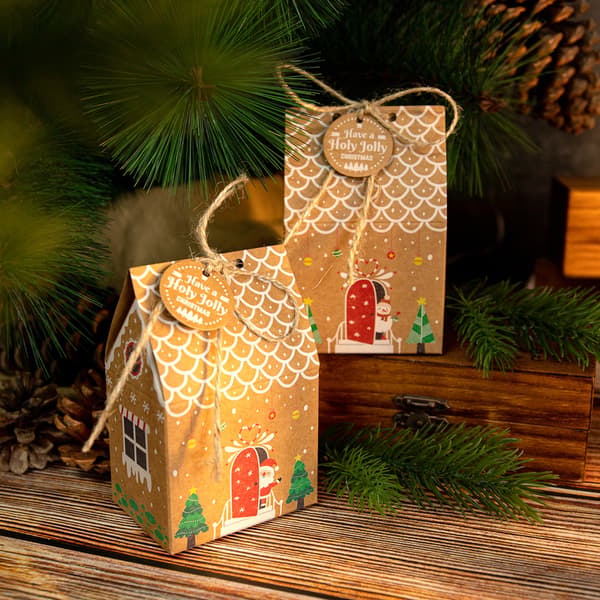 Jul Pepparkakshus Hus Godislåda Juladventskalender Kraftpapper A