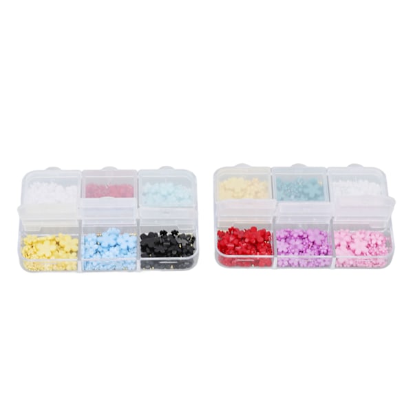 2 Ask 12 Rutor 3D Blomnagelcharm Resin DIY Nagelsmycke Dekoration Strass Dekaler