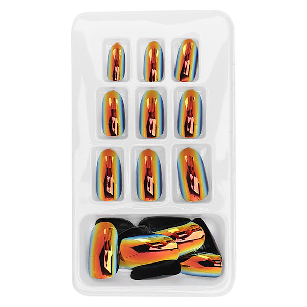 24 st Fashionabla Falska Naglar Avtagbara Ljusa Färger Falska Naglar Patch Full Cover Nagelkonst Tips01