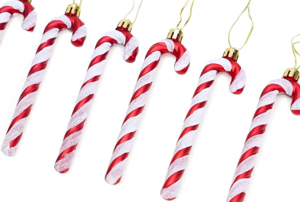 6-13 cm glitter candy cane julgransdekorationer 6st