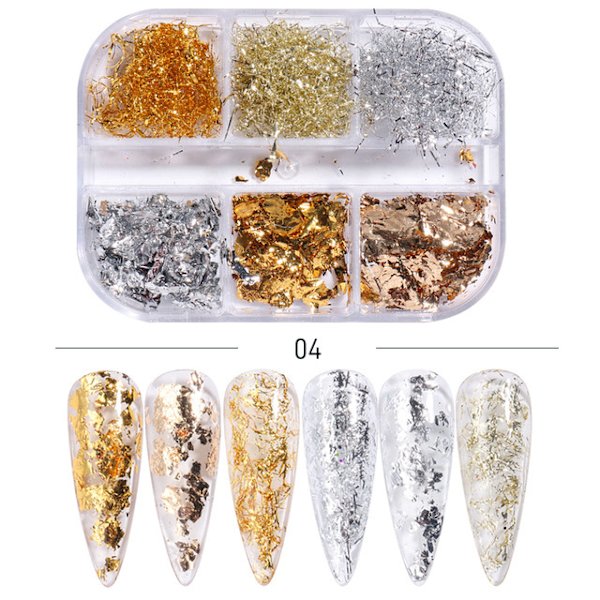 3 st Nail Glitter Magic Mirror Aurora Iridescent Puder Pärlpuder 7