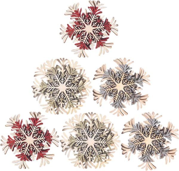 Snowflake Juldekorationer - 6 ST